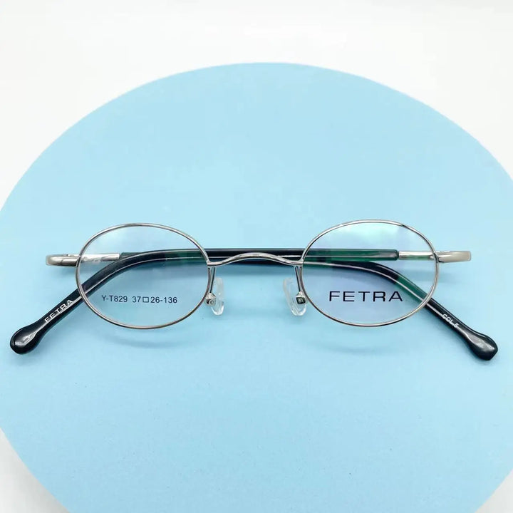 Cubojue Unisex Full Rim Small Oval Round Alloy Reading Glasses 1829 Reading Glasses Cubojue +500 Silver 