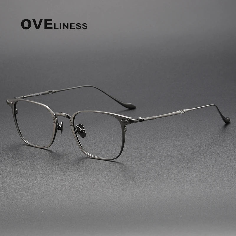 Oveliness Unisex Full Rim Square Titanium Eyeglasses  Om3135 Full Rim Oveliness gun  