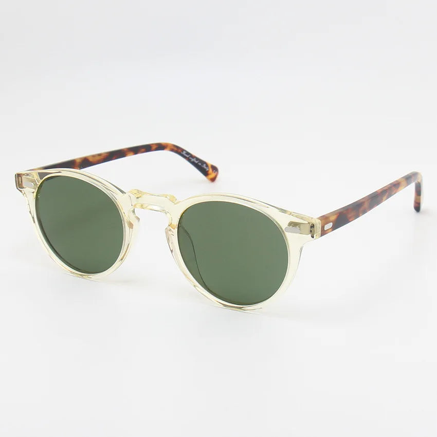 Black Mask Men Full Rim Round Acetate Polarized Sunglasses BM-O5186S