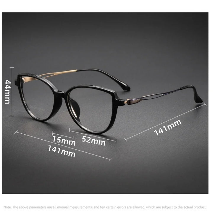 Momoja Women's Full Rim Oval Butterfly Tr 90 Alloy Eyeglasses 726016