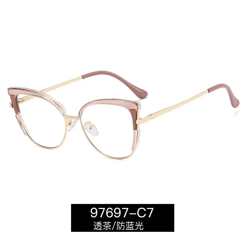 Handoer Women's Full Rim Oval Cat Eye Acetate Alloy Eyeglasses 97697.