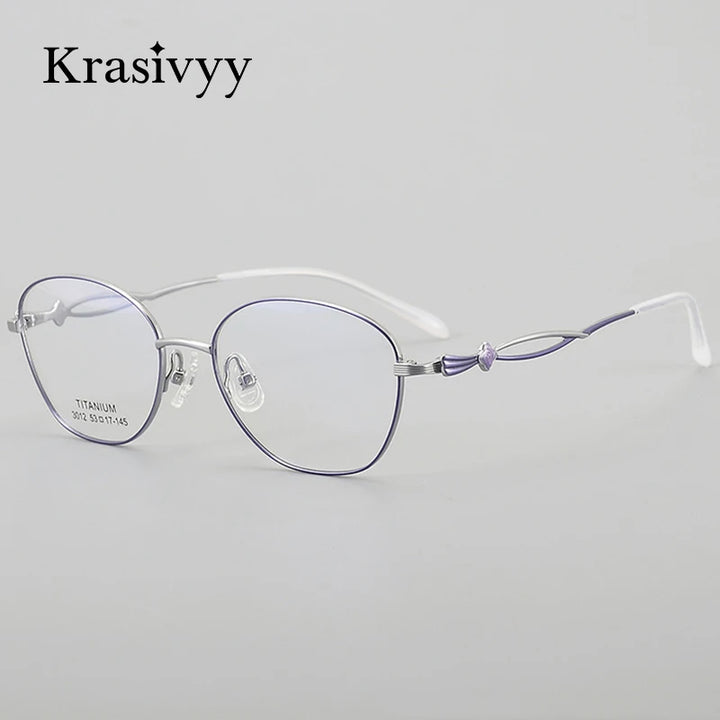 Krasivyy Women's Full Rim Oval Round Titanium Eyeglasses 443012 Semi Rim Krasivyy   