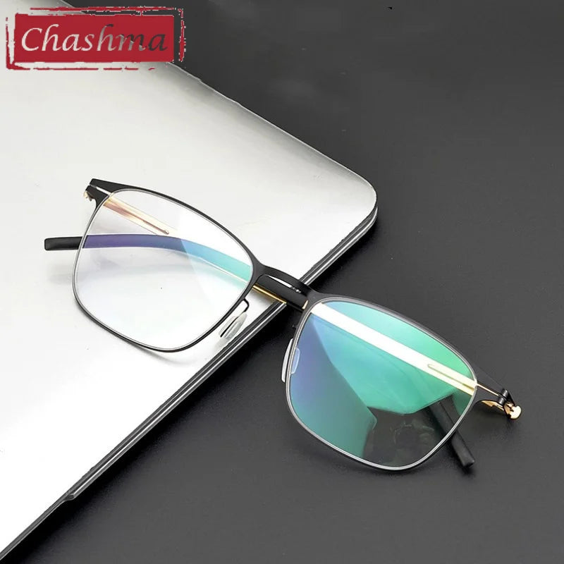 Chashma Ottica Unisex Full Rim Square Titanium Eyeglasses 401 Full Rim Chashma Ottica   