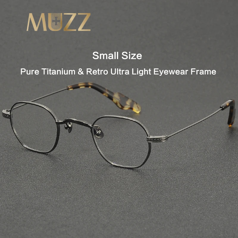 Muzz 652F men's small square IP titanium prescription eyeglasses