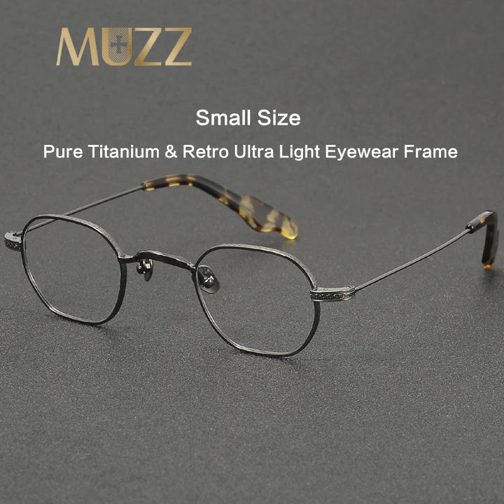 Muzz 652F men's small square IP titanium prescription eyeglasses