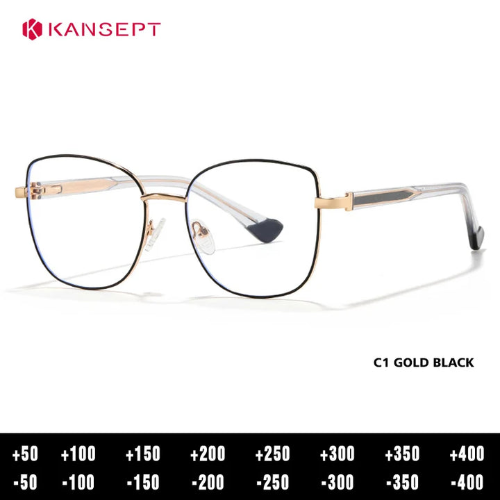 Kansept Women's Full Rim Oval Cat Eye Tr 90 Alloy Reading Glasses 68002