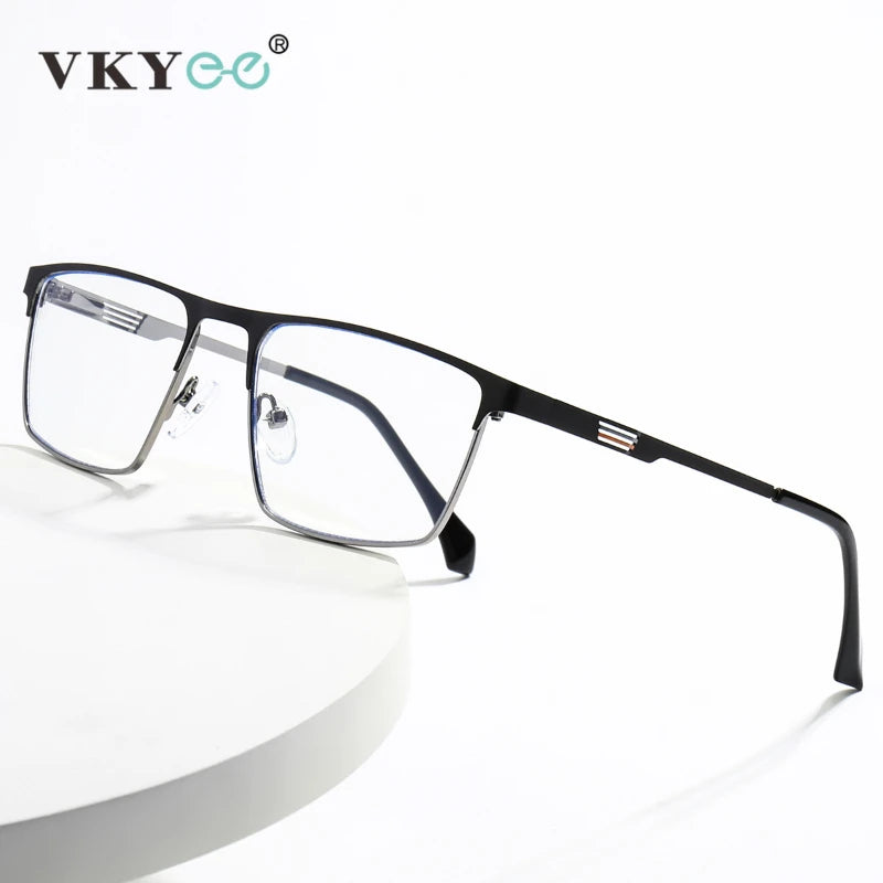 Vicky Women's Full Rim Brow Line Square Alloy Reading Glasses 46915 Reading Glasses Vicky   