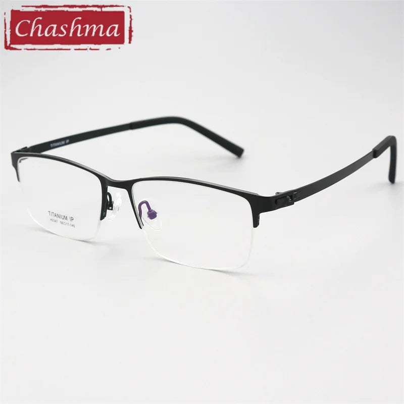 Chashma Men's Semi Rim Square Screwless Titanium Eyeglasses 882347