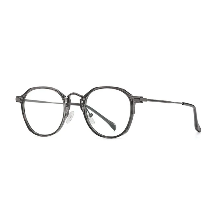 Ralferty Women's Full Rim Polygon Tr 90 Titanium Eyeglasses R847 Full Rim Ralferty C25 Clear Gray CHINA 