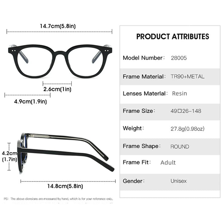 Kocolior Unisex Full Rim Oval Tr 90 Photochromic Reading Glasses 28005
