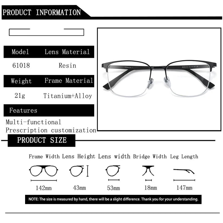 Kocolior Unisex Full Rim Square Tr 90 Alloy Photochromic Reading Glasses 461018