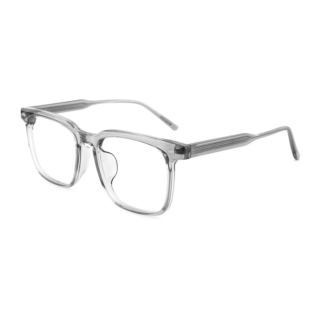 KatKani Unisex Full Rim Square Tr 90 Eyeglasses 60052 Full Rim KatKani Eyeglasses Transparent Gray  