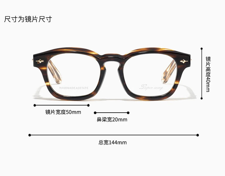Nobler Unisex Full Rim Square Thick Acetate Eyeglasses 51091