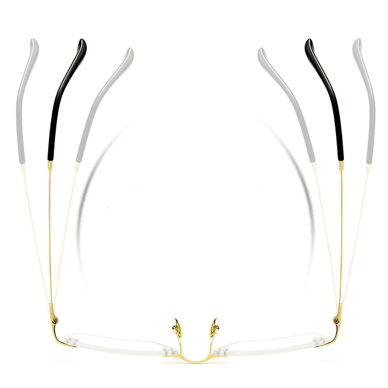 Hdcrafter Unisex Rimless Square Titanium Eyeglasses 6037 Rimless Hdcrafter Eyeglasses   