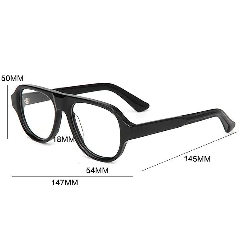 Gatenac Men's Full Rim Square Brow Line Acetate Eyeglasses 668008 FuzWeb