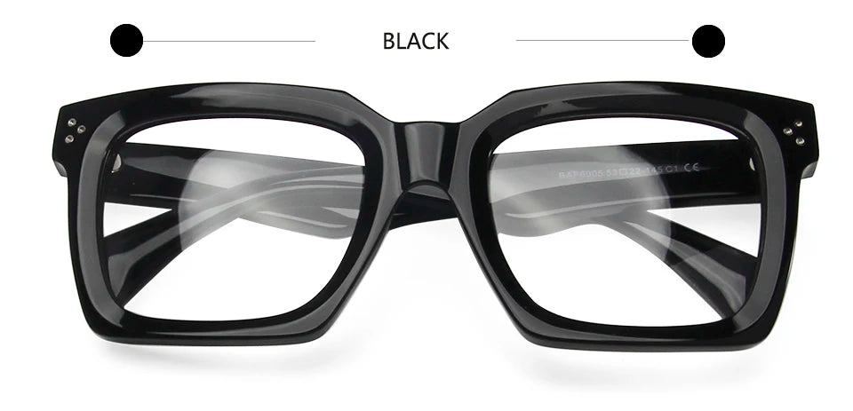 Esnbie Unisex Full Rim Square Thick Acetate Eyeglasses 246005