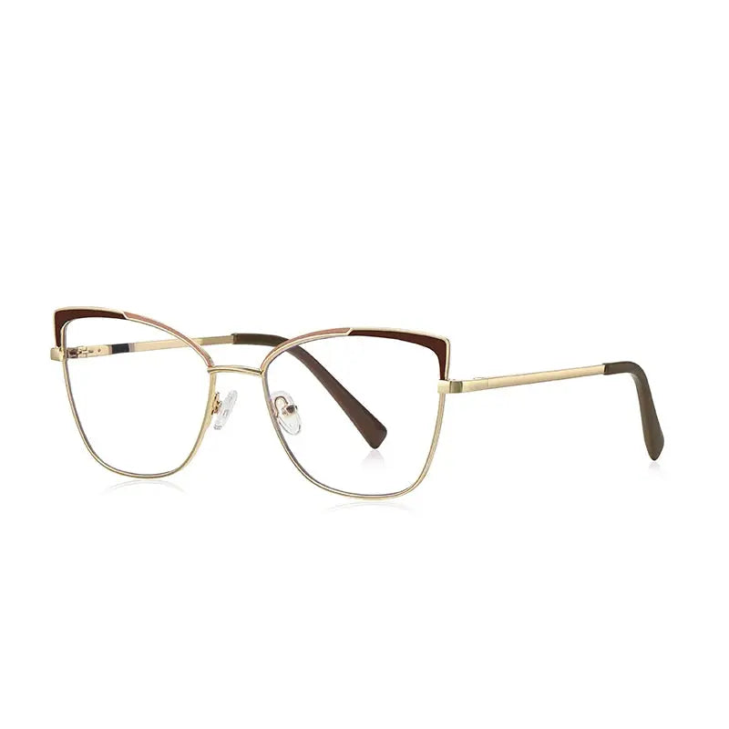 Vicky Women's Full Rim Large Square Cat Eye Alloy Reading Glasses 3104 — view 2 | Vicky at FuzWeb
