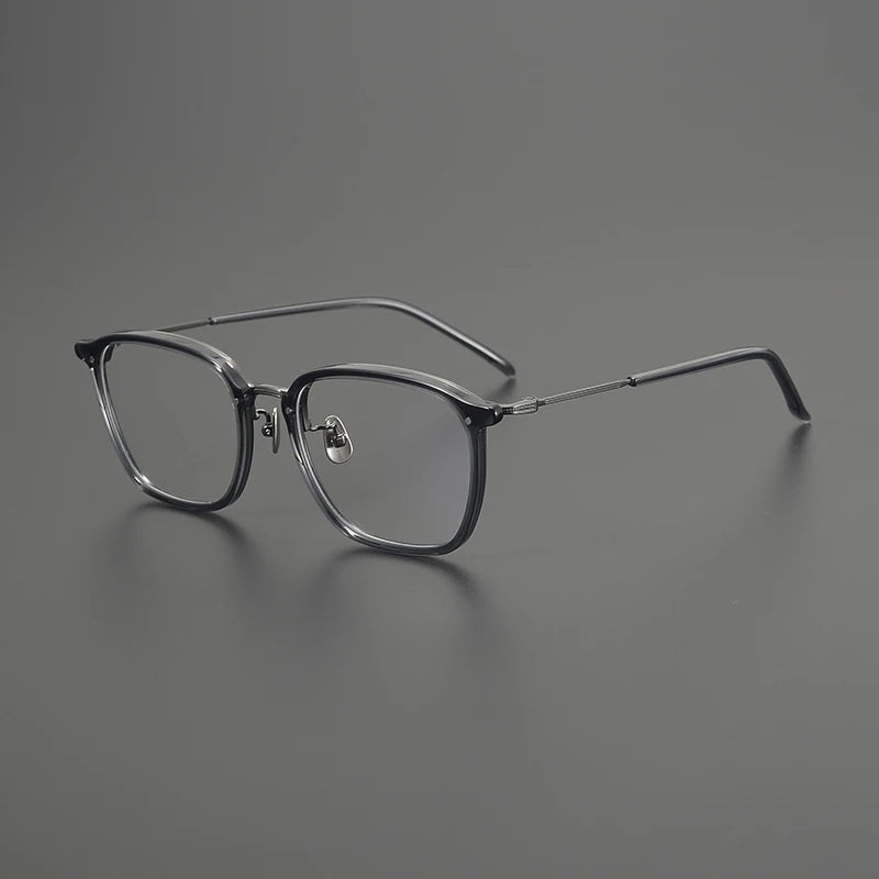 Gatenac Men's Full Rim Square Acetate Titanium Eyeglasses Gxyj1581