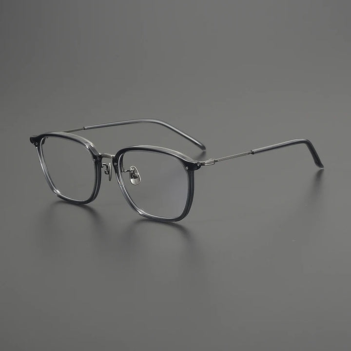 Gatenac Men's Full Rim Square Acetate Titanium Eyeglasses Gxyj1581