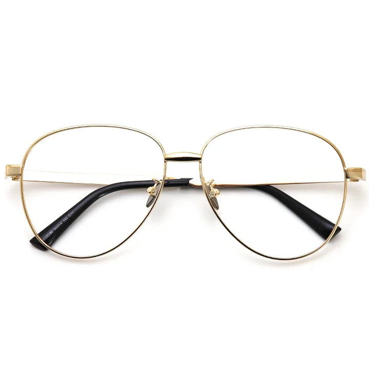 Aror Unisex Full Rim Oval Titanium Eyeglasses 42280 Full Rim Aror Gold