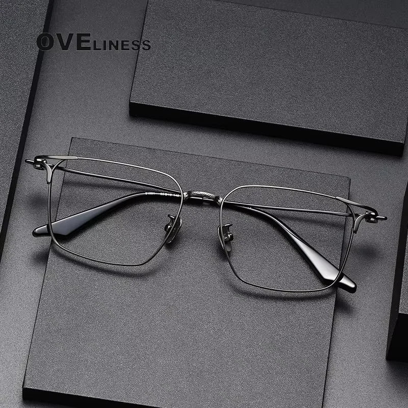 Oveliness Unisex Full Rim Square Titanium Eyeglasses 81001 Full Rim Oveliness   