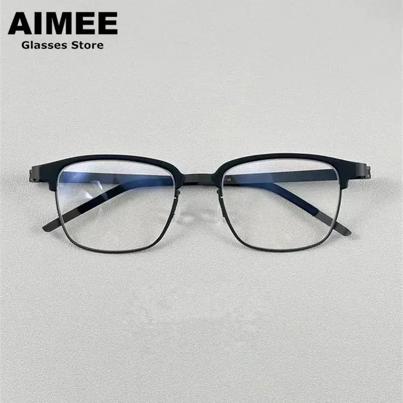 Aimee 983500 Men’s Full Rim Acetate &amp; Screwless Titanium Frames — view 1 | Aimee at FuzWeb