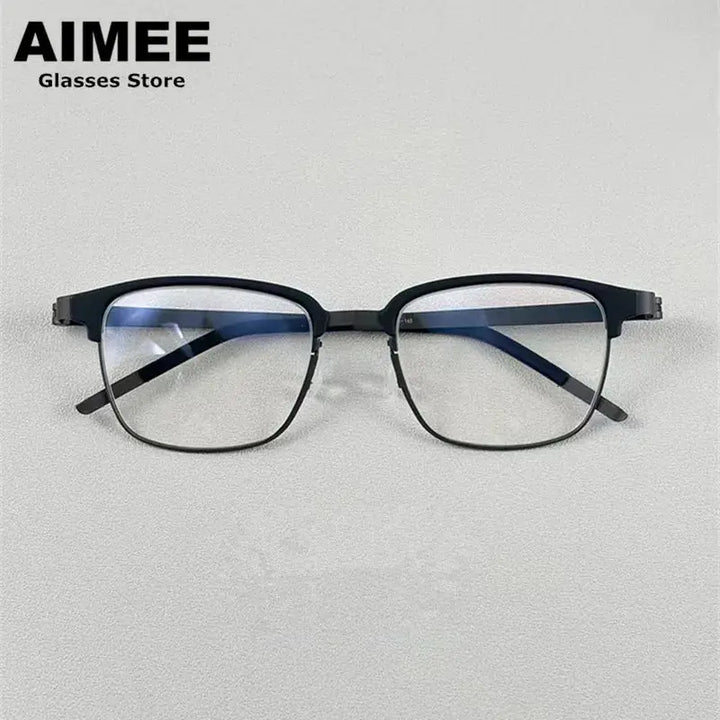 Aimee 983500 Men’s Full Rim Acetate &amp; Screwless Titanium Frames — view 1 | Aimee at FuzWeb