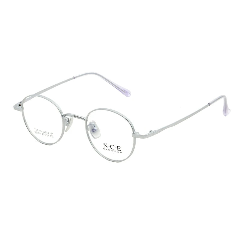 Zirosat Unisex Youth's Full Rim Round Titanium Eyeglasses 88303