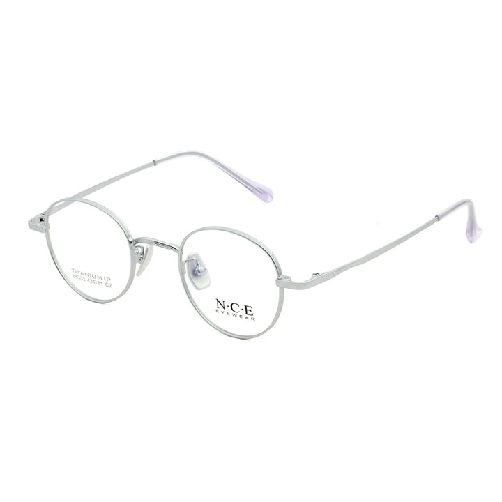 Zirosat Unisex Youth's Full Rim Round Titanium Eyeglasses 88303