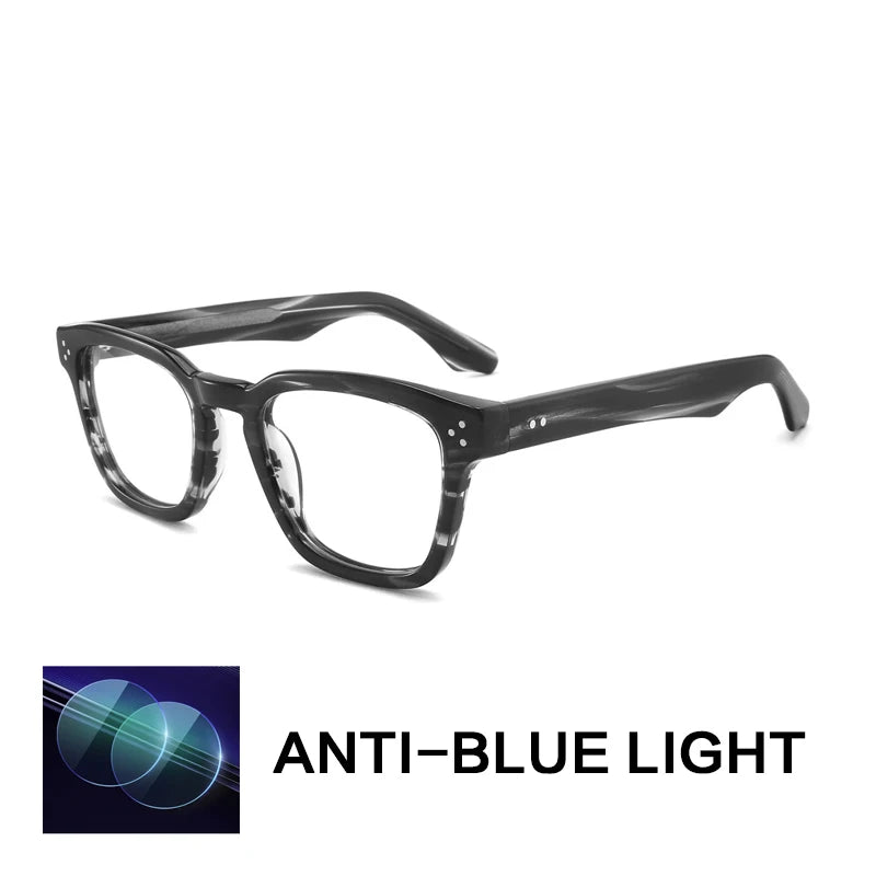Gatenac Unisex Full Rim Square Acetate Reading Glasses G1159