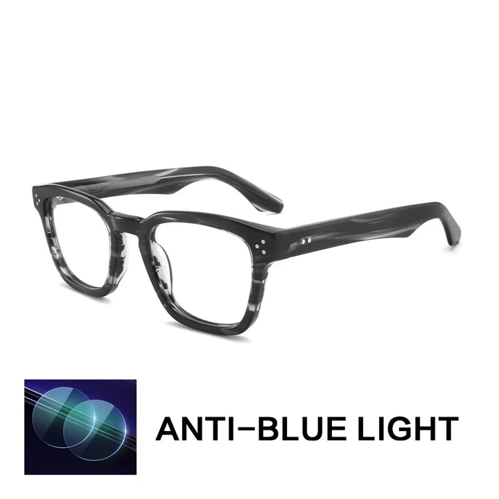 Gatenac Unisex Full Rim Square Acetate Reading Glasses G1159