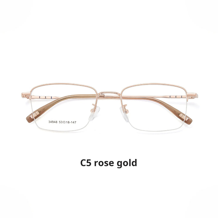 Xbora Unisex Semi Rim Polygon Square Alloy Eyeglasses 534948