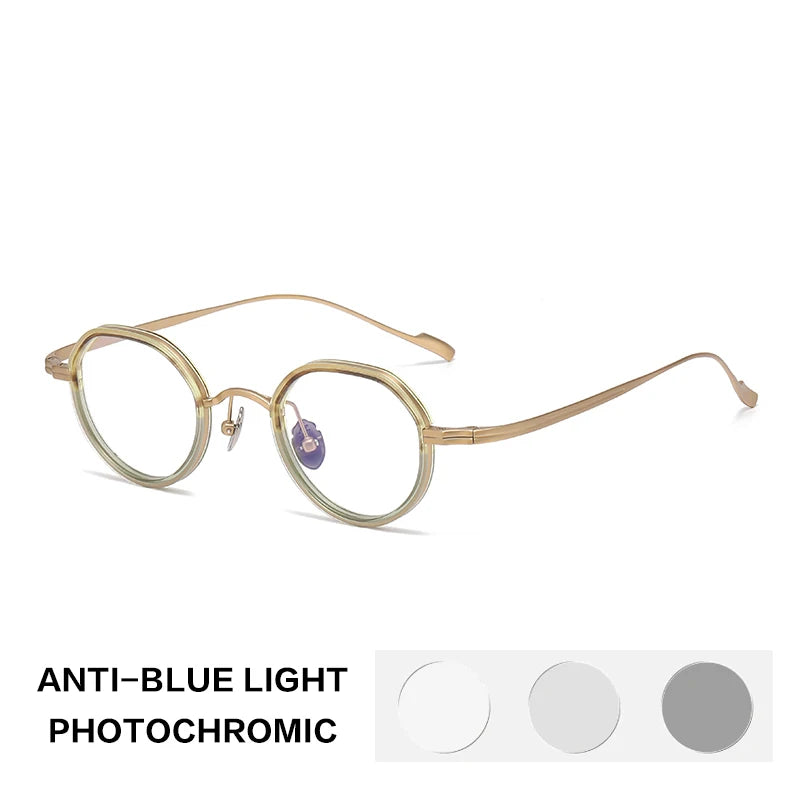 Gatenac Women's Flat Top Oval Titanium Acetate Photochromic Reading Glasses 56079