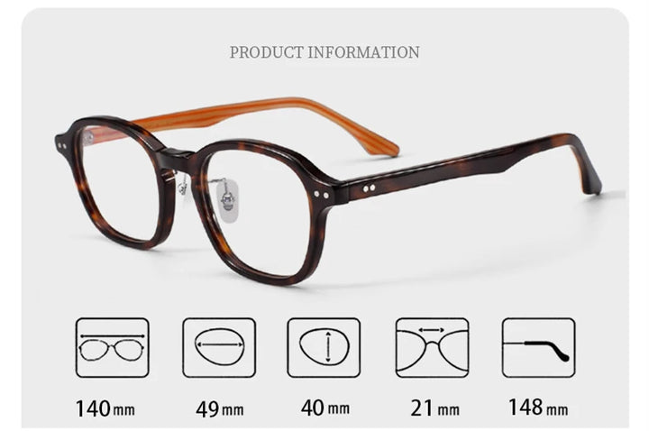 Black Mask Unisex Full Rim Polygon Square Acetate Eyeglasses 369804