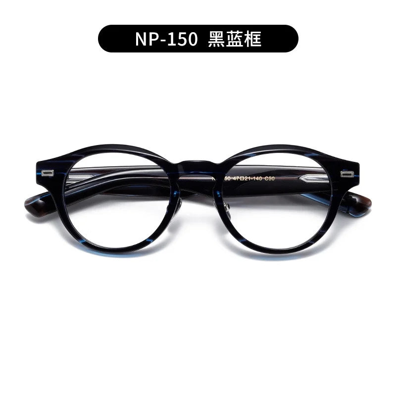 Nobler Unisex Full Rim Round Acetate Spring Hinge Eyeglasses N150 Full Rim Nobler C50  