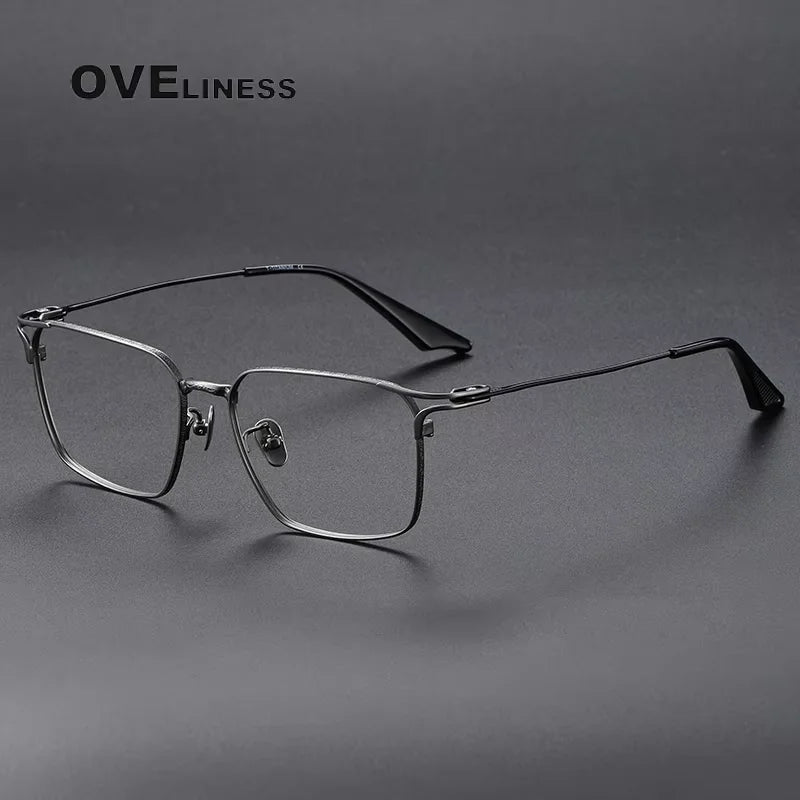 Oveliness Unisex Full Rim Square Titanium Eyeglasses 81001 Full Rim Oveliness gun  