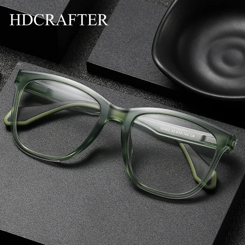 Hdcrafter Men's Full Rim Square Tr 90 Titanium Sport Eyeglasses 02002 Full Rim Hdcrafter Eyeglasses   