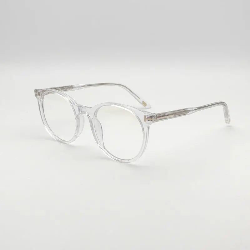 Yimaruili Unisex Full Rim Round Acetate Eyeglasses 5695 Full Rim Yimaruili Eyeglasses Transparent  