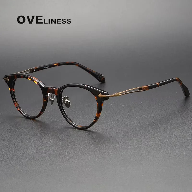 Oveliness Unisex Full Rim Square Acetate Titanium Eyeglasses 811432