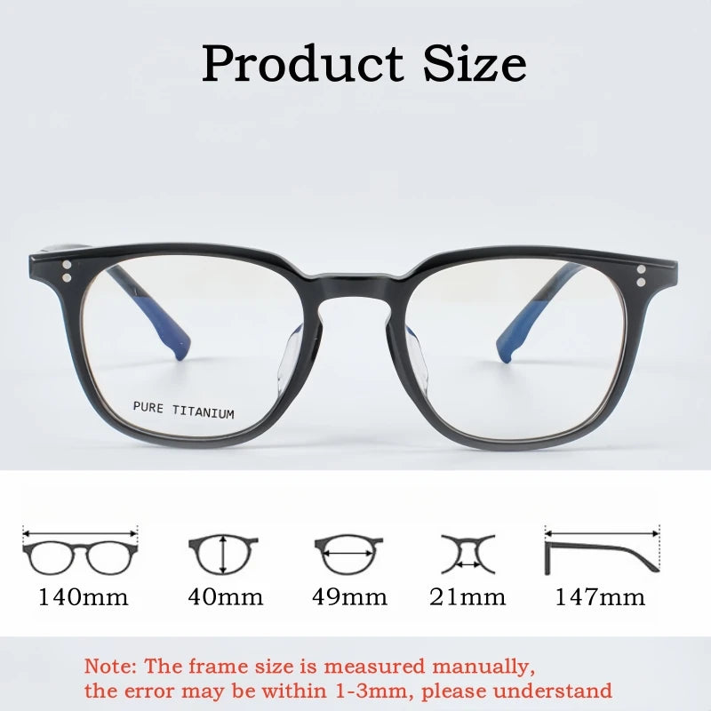 Yimaruili Unisex Full Rim Oval Acetate Titanium Eyeglasses 322003
