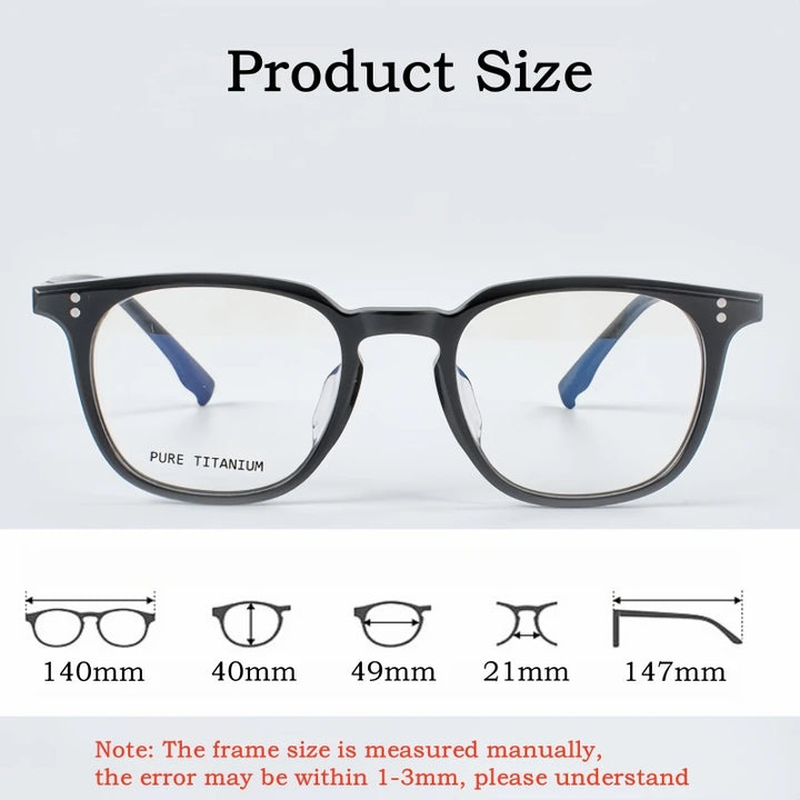 Yimaruili Unisex Full Rim Oval Acetate Titanium Eyeglasses 322003