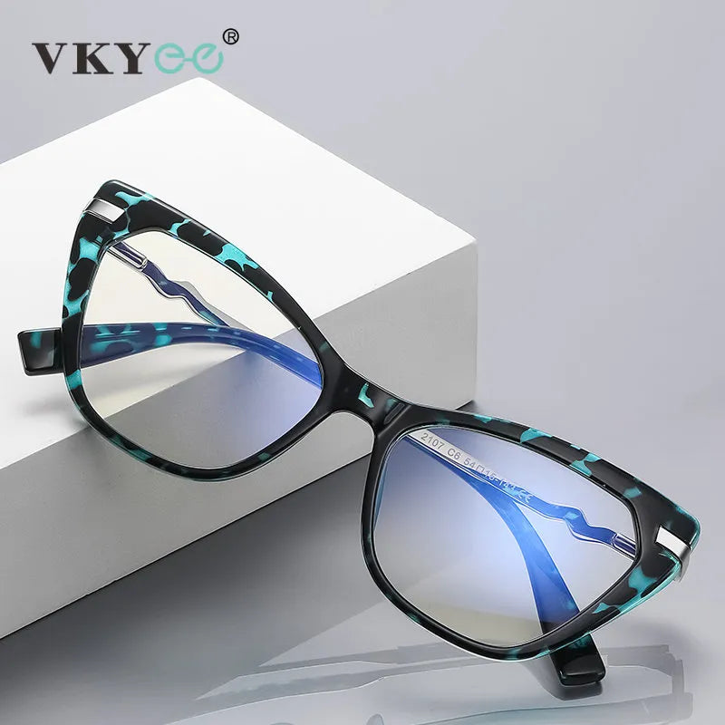 Vicky Women's Full Rim Square Cat Eye Tr 90 Titanium Reading Glasses 2107 Reading Glasses Vicky   