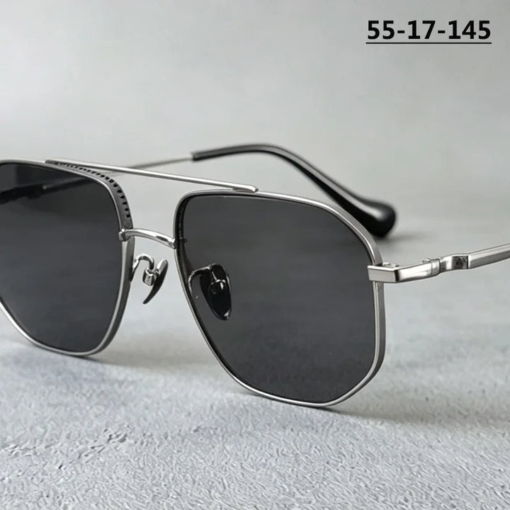 Bobbie Unisex Full Rim Pilot Titanium Polarized Sunglasses 1350Z