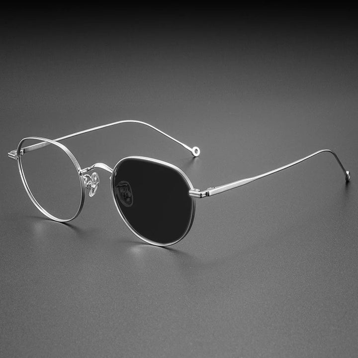 Kocolior Women's Full Rim Flat Top Round Titanium Photochromic Reading Glasses 513125