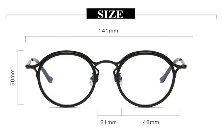 Black Mask Unisex Full Rim Round Titanium Acetate Eyeglasses 5918 Full Rim Black Mask   