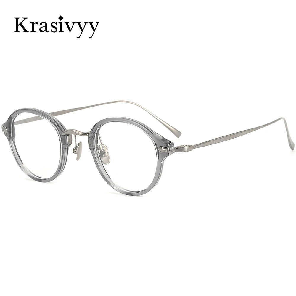 Krasivyy Men's Full Rim Round Titanium Prescription Eyeglasses KMN182 - view 2