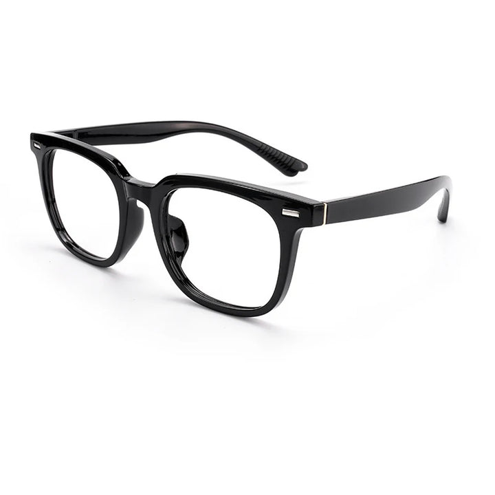 KatKani Unisex Full Rim Square Acetate Tr 90 Eyeglasses 4352 Full Rim KatKani Eyeglasses Brihgt Black  