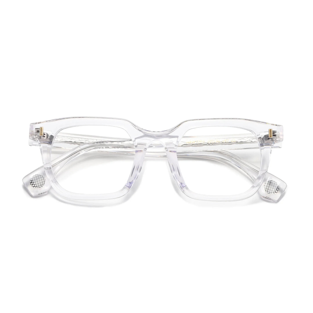 Aror Unisex Full Rim Square Brow Line Acetate Eyeglasses 94751 Full Rim Aror transparent