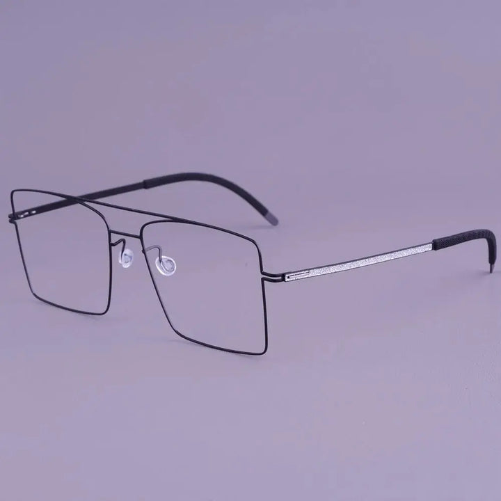Bobbie 476753 Men’s 146mm Full Rim Square Double Bridge Titanium Frames FuzWeb