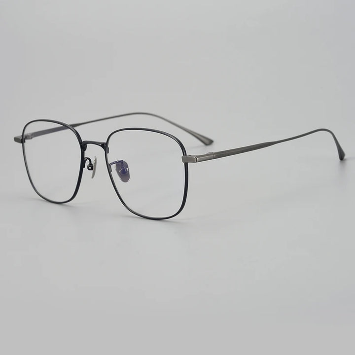 Aimee Men's Full Rim Oval Square Titanium Eyeglasses 14145 Full Rim Aimee Black Grey  